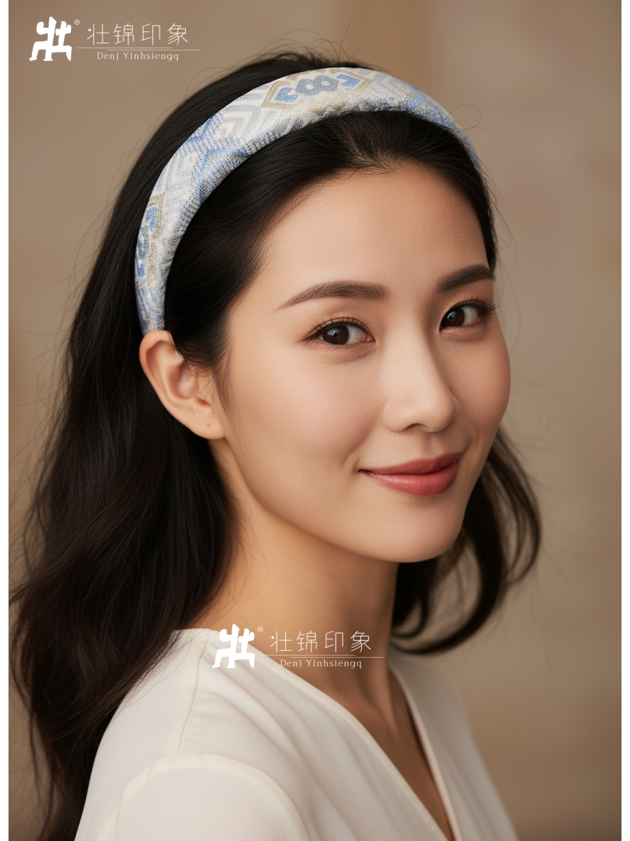 Guangxi Zhuang Brocade High-Crown Sponge Hairband
