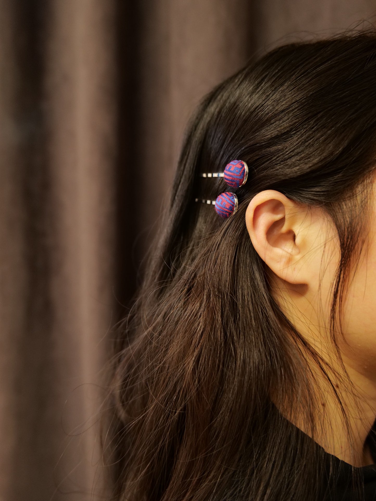 Guangxi Zhuang Brocade Half-Moon Hair Clip