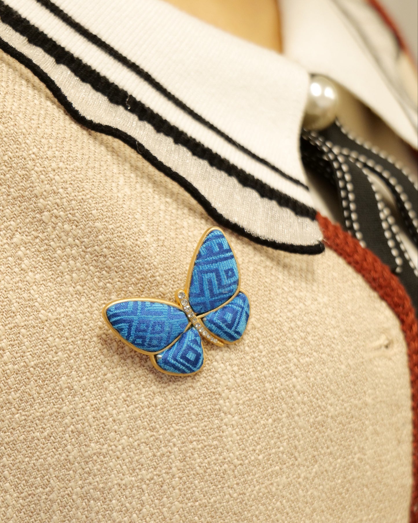 Guangxi Zhuang Brocade Butterfly Metal Brooch