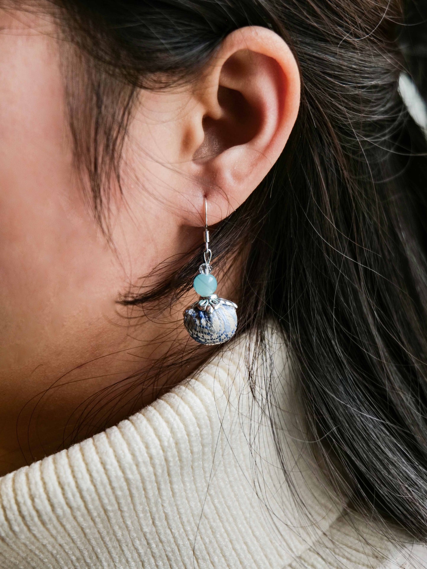 Guangxi Zhuang Brocade Round Ball Earrings