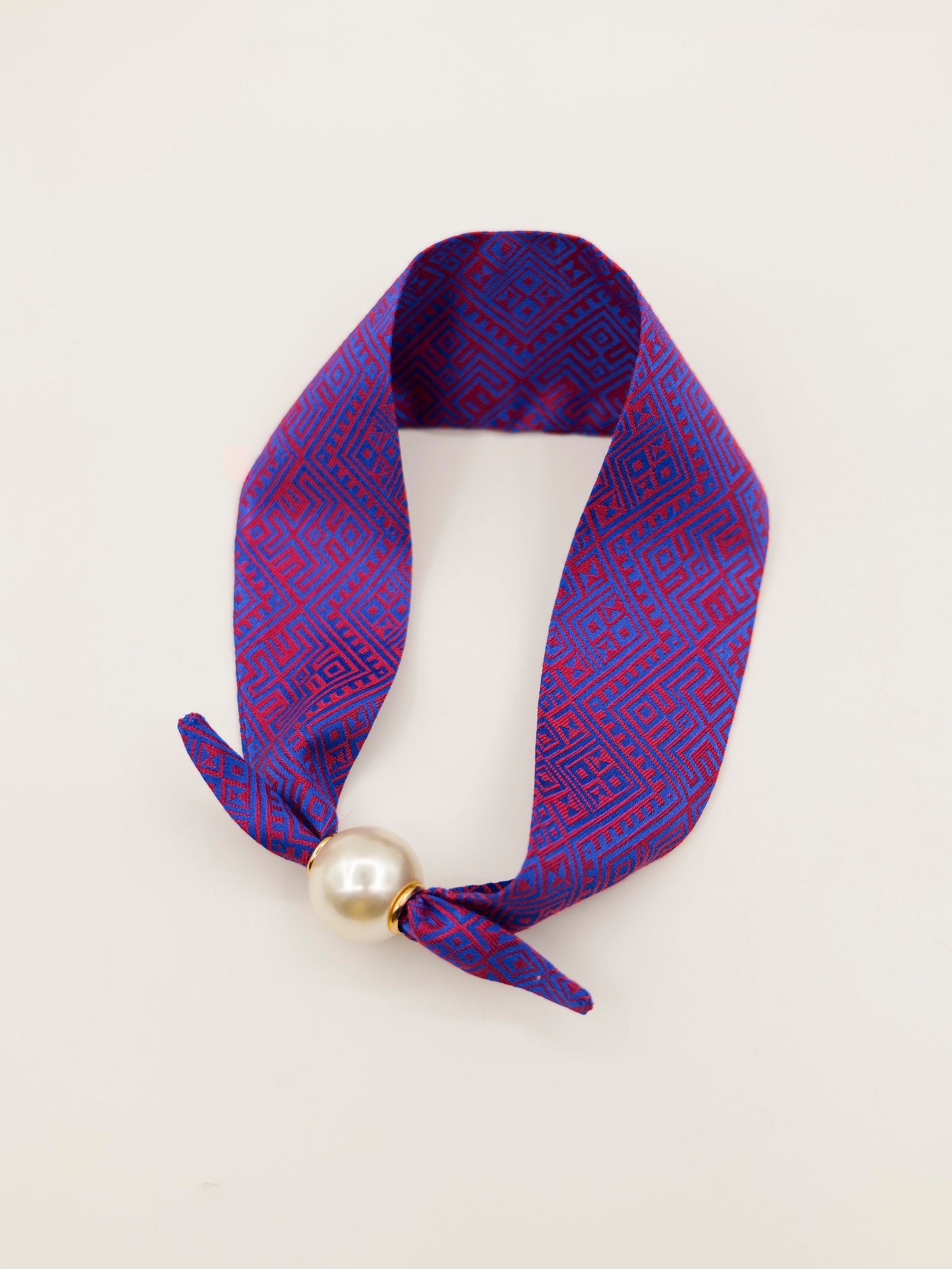 Guangxi Zhuang Brocade Vintage Silk Scarf Small Square Handkerchief Accessory