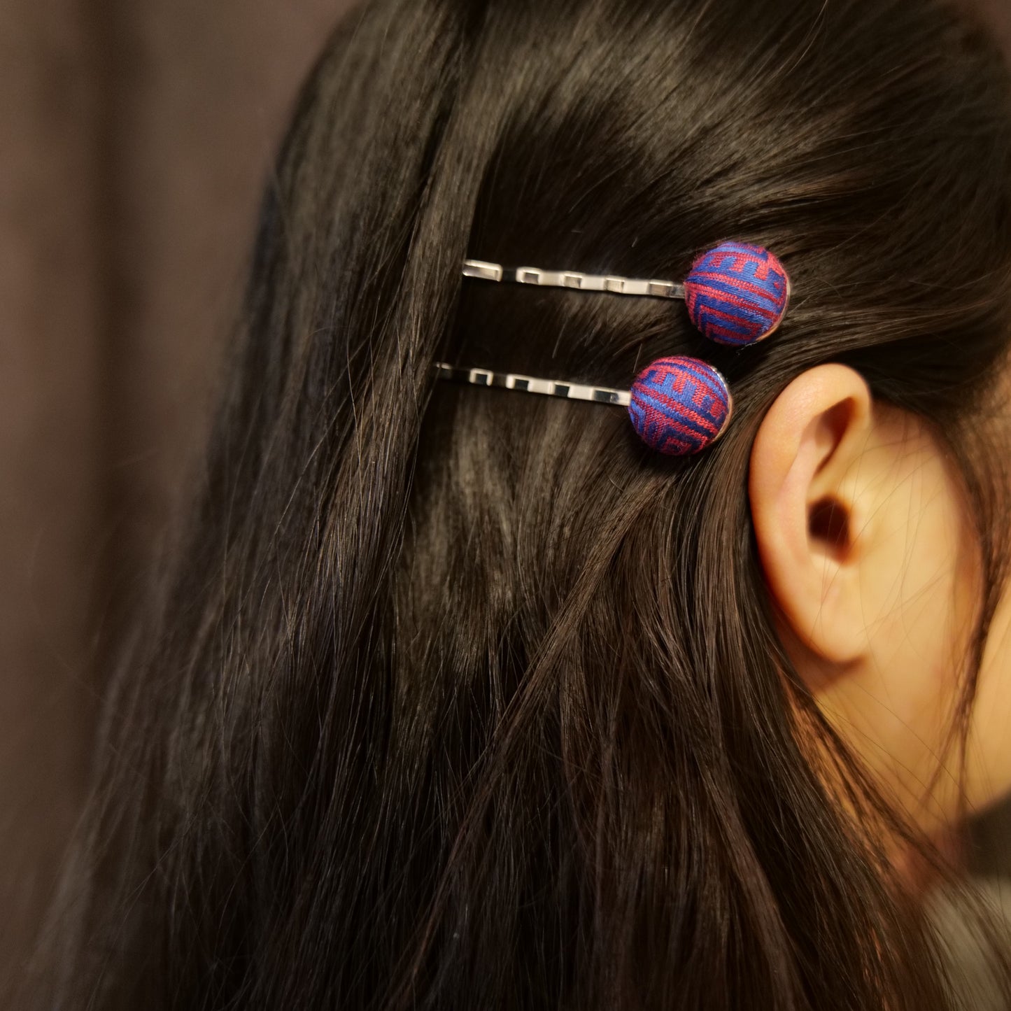 Guangxi Zhuang Brocade Half-Moon Hair Clip