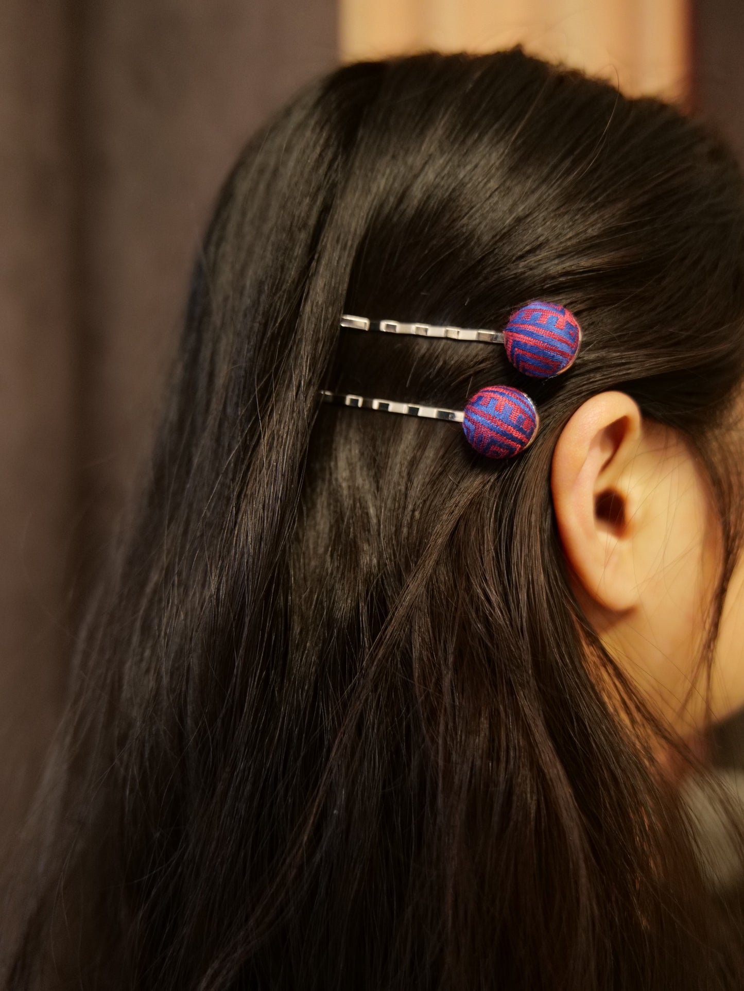 Guangxi Zhuang Brocade Half-Moon Hair Clip
