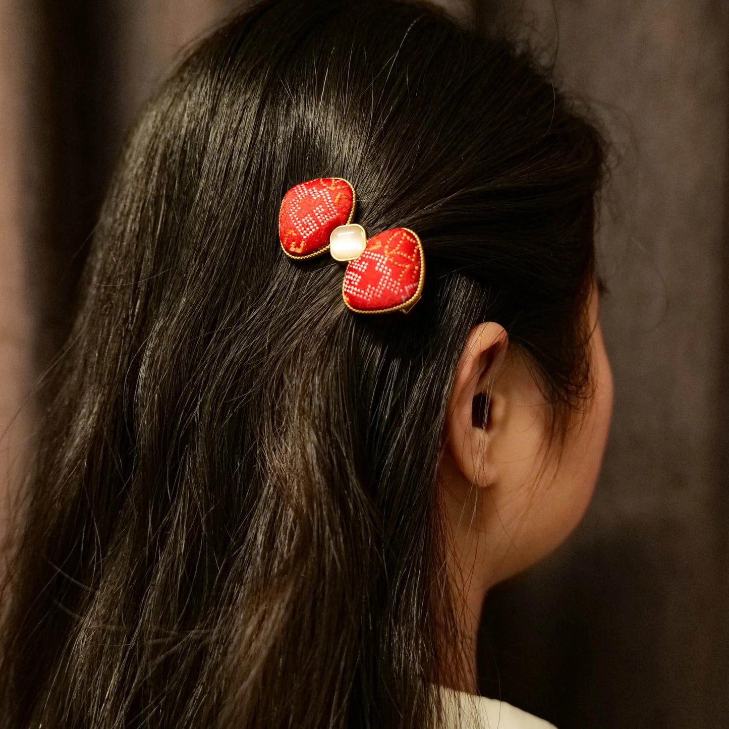 Guangxi Zhuang Brocade Bow Metal Hair Clip