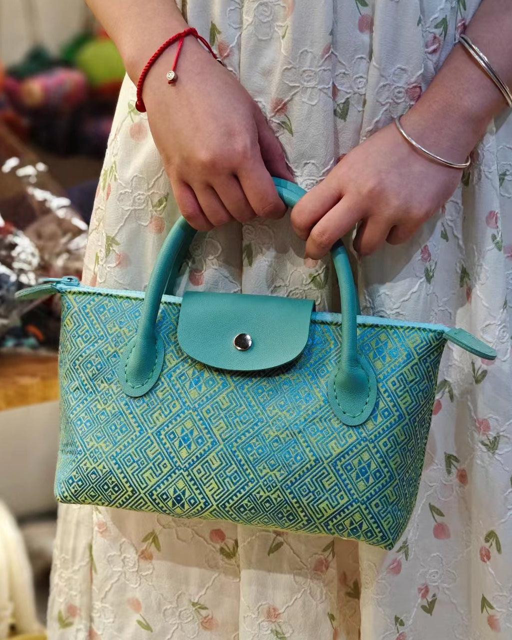 Guangxi Zhuang Brocade Dumpling Clutch Bag and Crossbody Bag