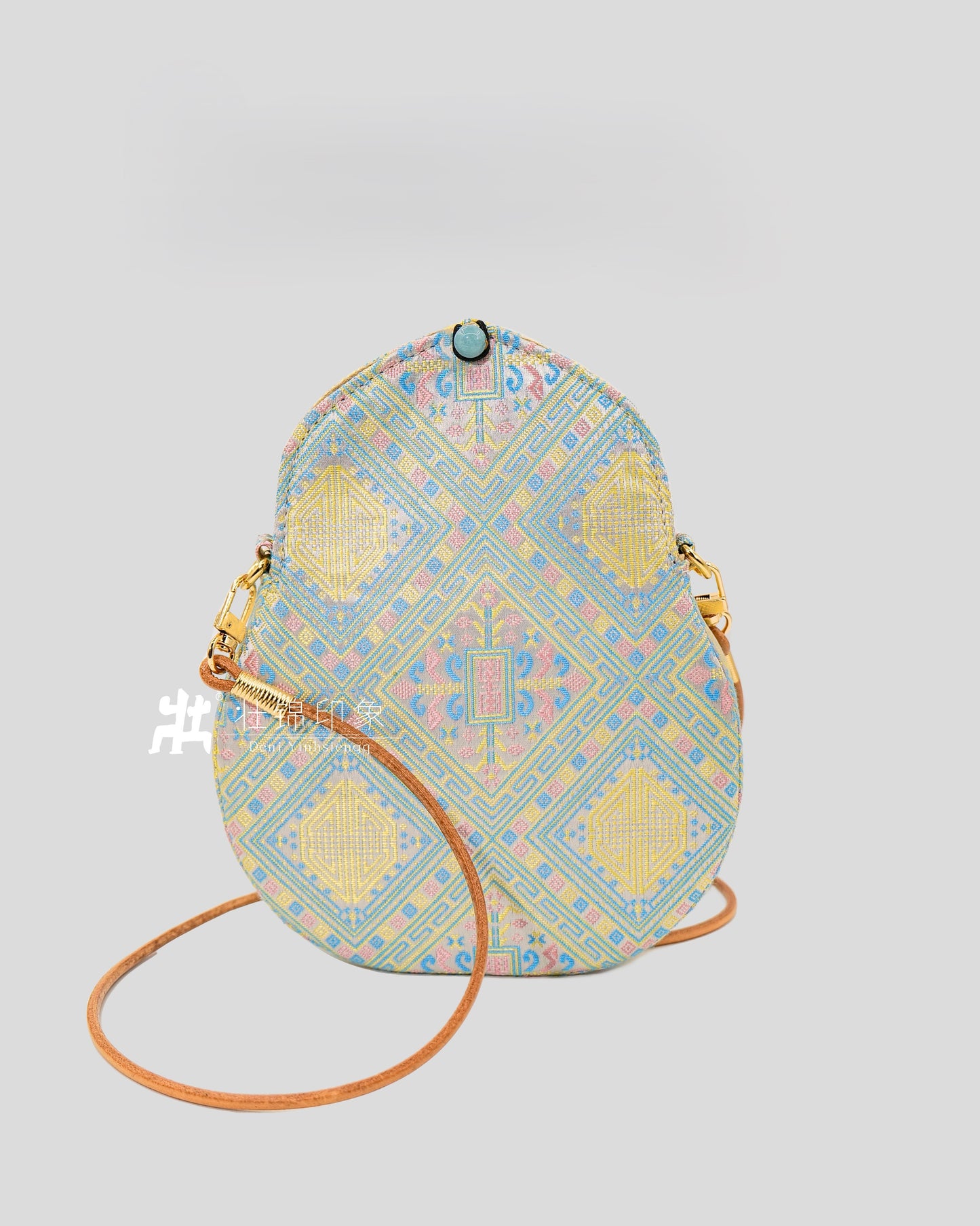 Guangxi Zhuang Brocade Gourd-Shaped Crossbody Bag