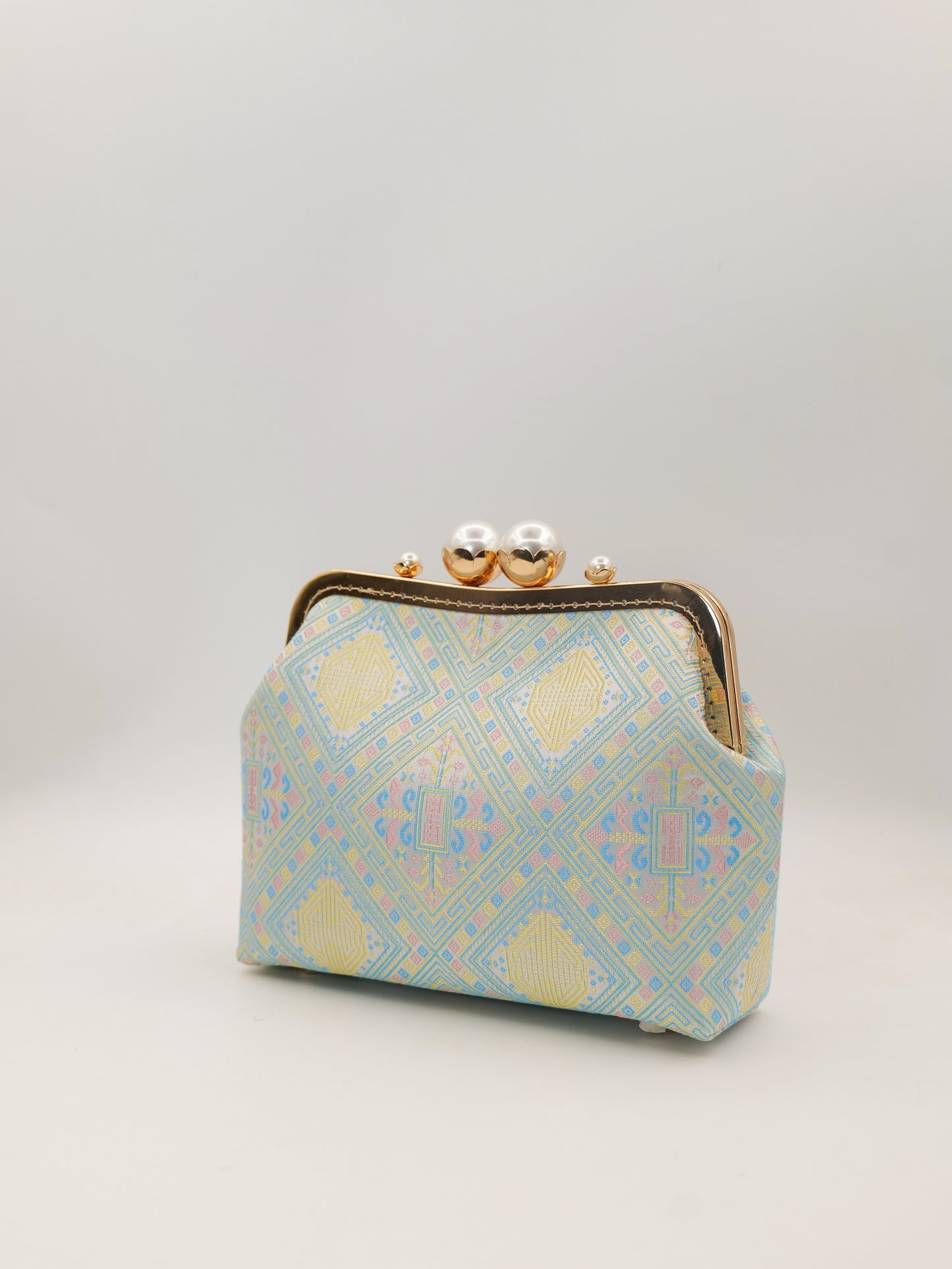 Guangxi Zhuang Brocade Pearl Clasp Crossbody Bag