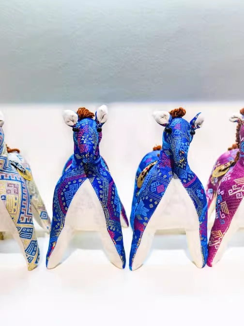 Guangxi Zhuang Brocade Horse Figurine Handcrafted Creative Gift