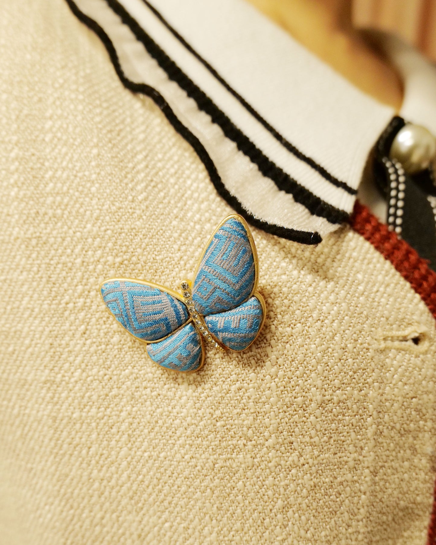 Guangxi Zhuang Brocade Butterfly Metal Brooch