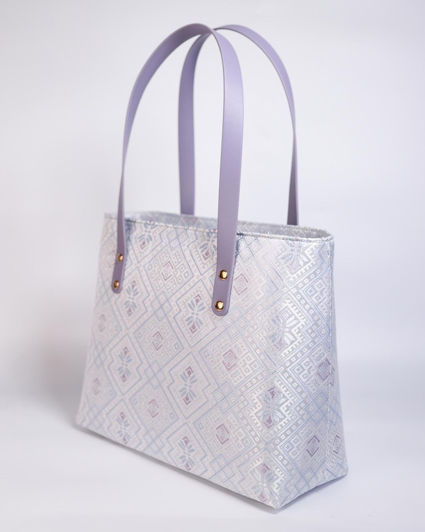 Guangxi Zhuang Brocade Tote Bag with Zipper Closure