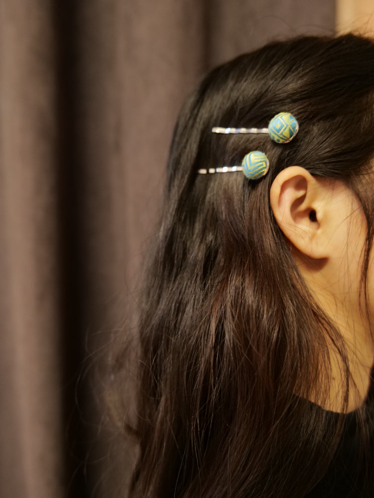 Guangxi Zhuang Brocade Half-Moon Hair Clip