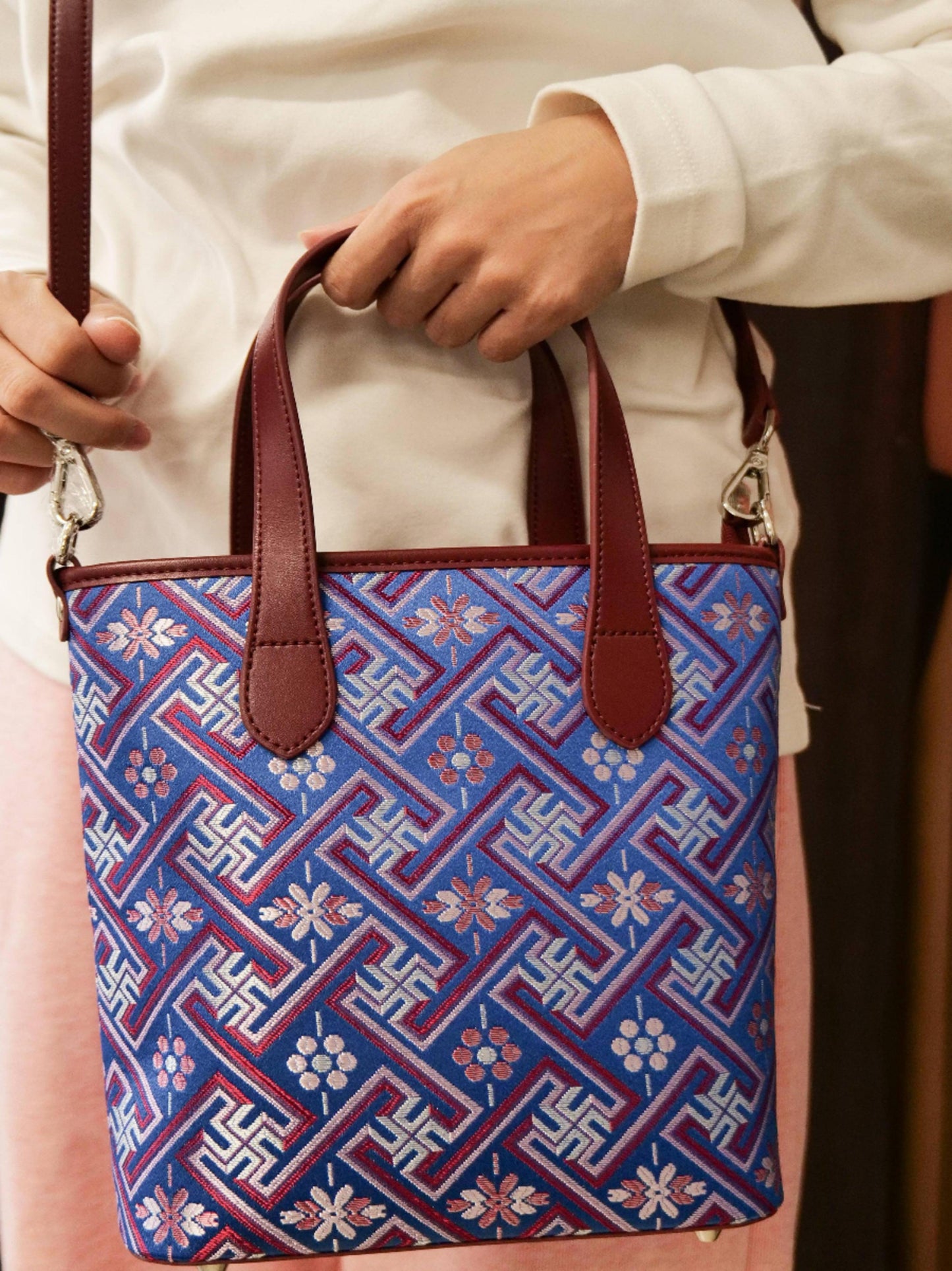 Guangxi Zhuang Brocade Tote Bag Handbag Medium Size