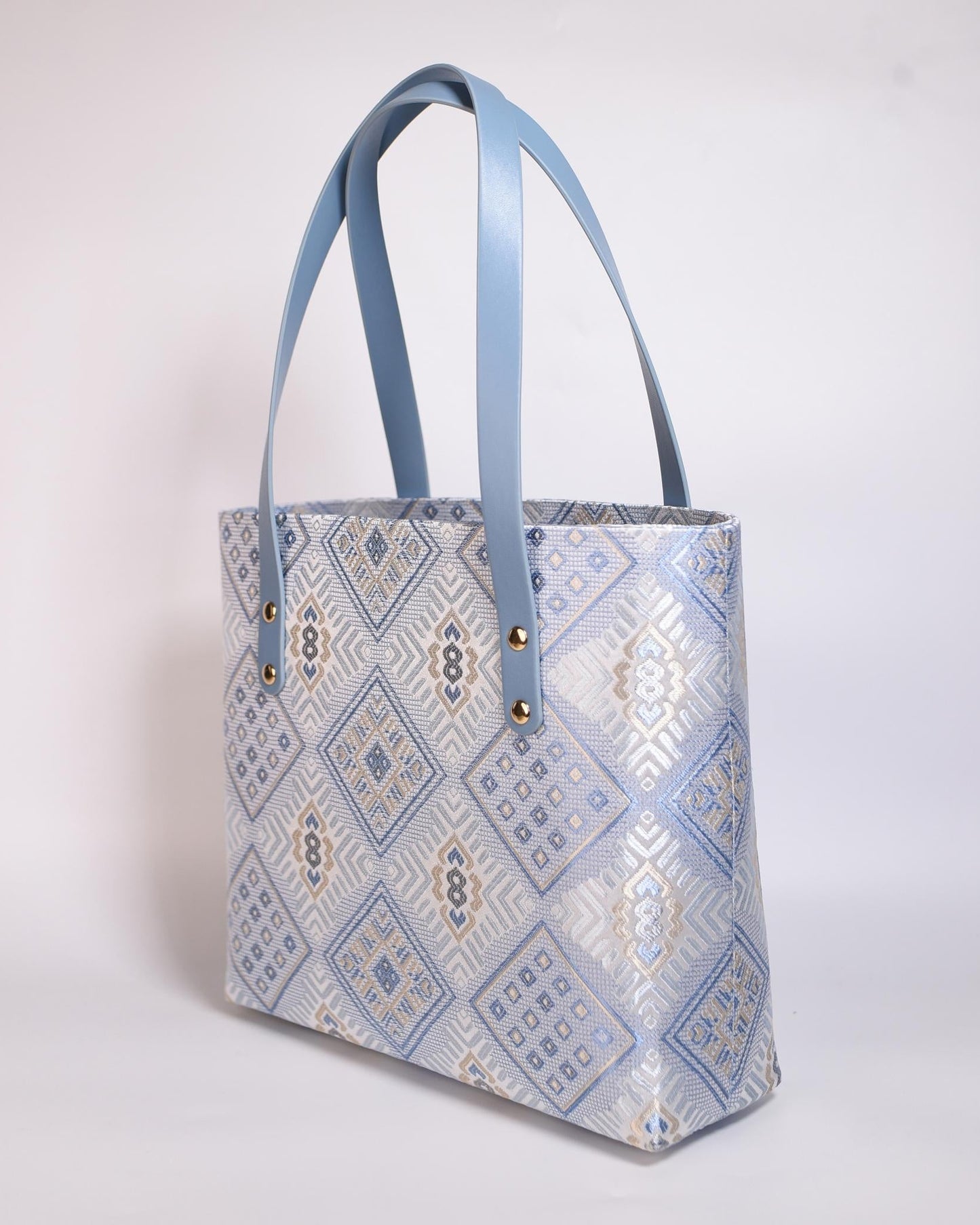 Guangxi Zhuang Brocade Tote Bag with Zipper Closure
