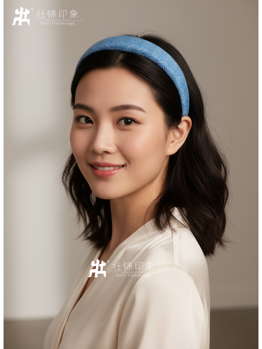 Guangxi Zhuang Brocade High-Crown Sponge Hairband