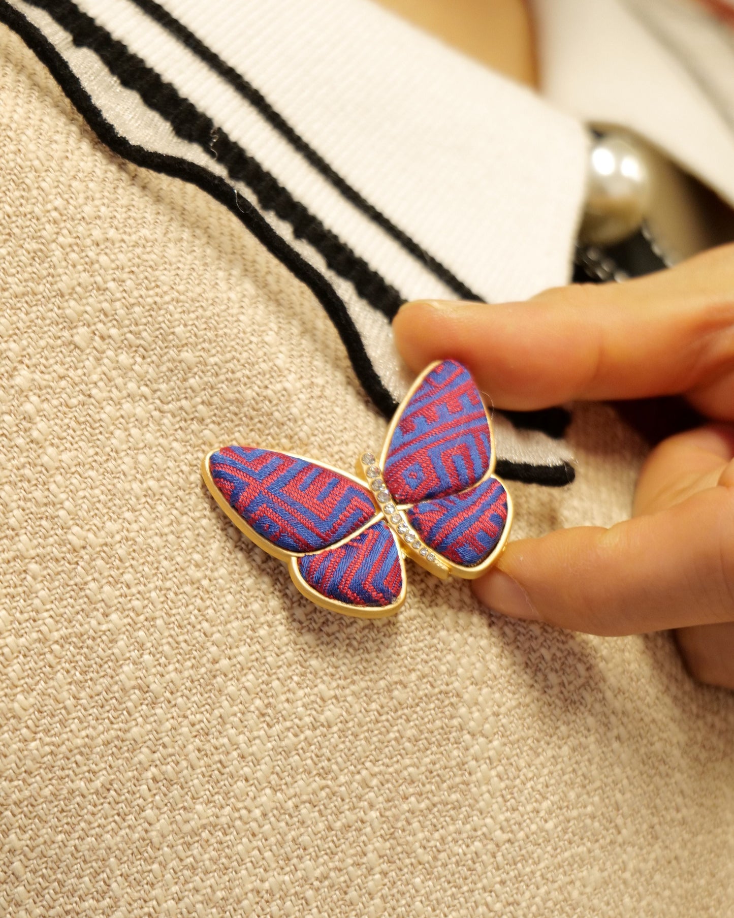 Guangxi Zhuang Brocade Butterfly Metal Brooch