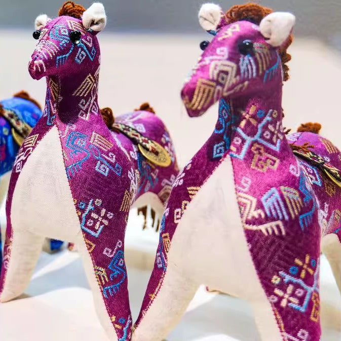 Guangxi Zhuang Brocade Horse Figurine Handcrafted Creative Gift
