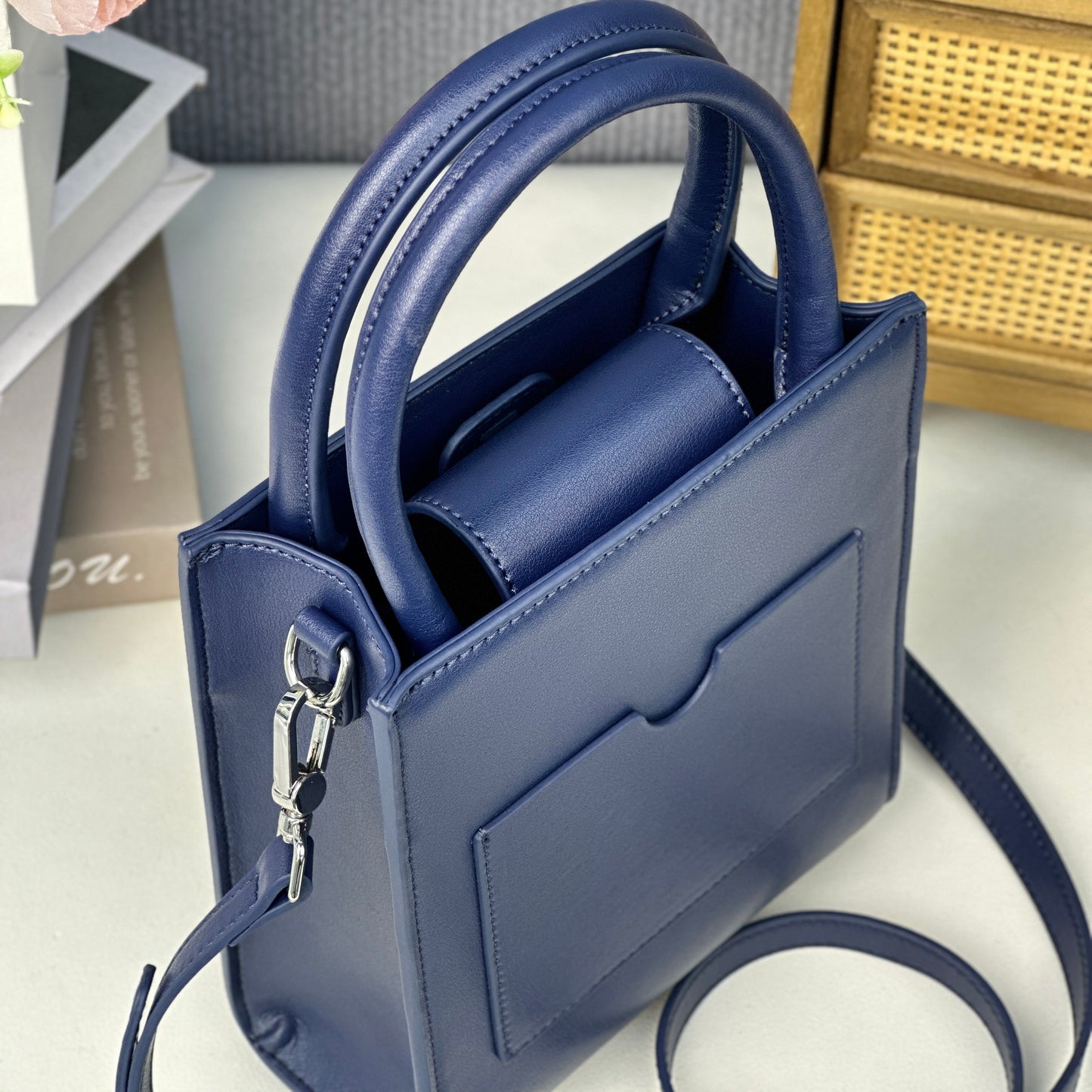 Guangxi Zhuang Brocade Silk Top-Grain Cowhide Music Score Case Handbag