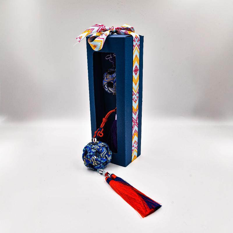Guangxi Zhuang Brocade: A Blossom-Adorned Hand-Embroidered Ball Ornament
