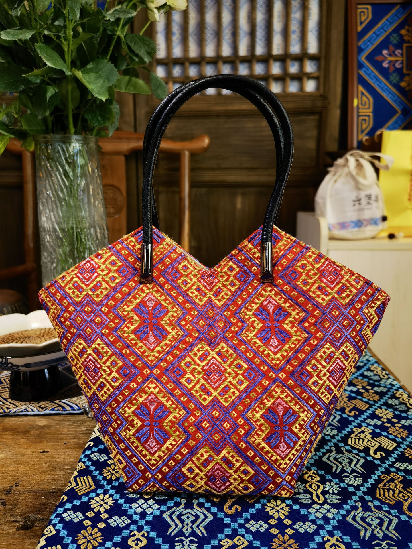 Guangxi Zhuang Brocade Butterfly Handbag