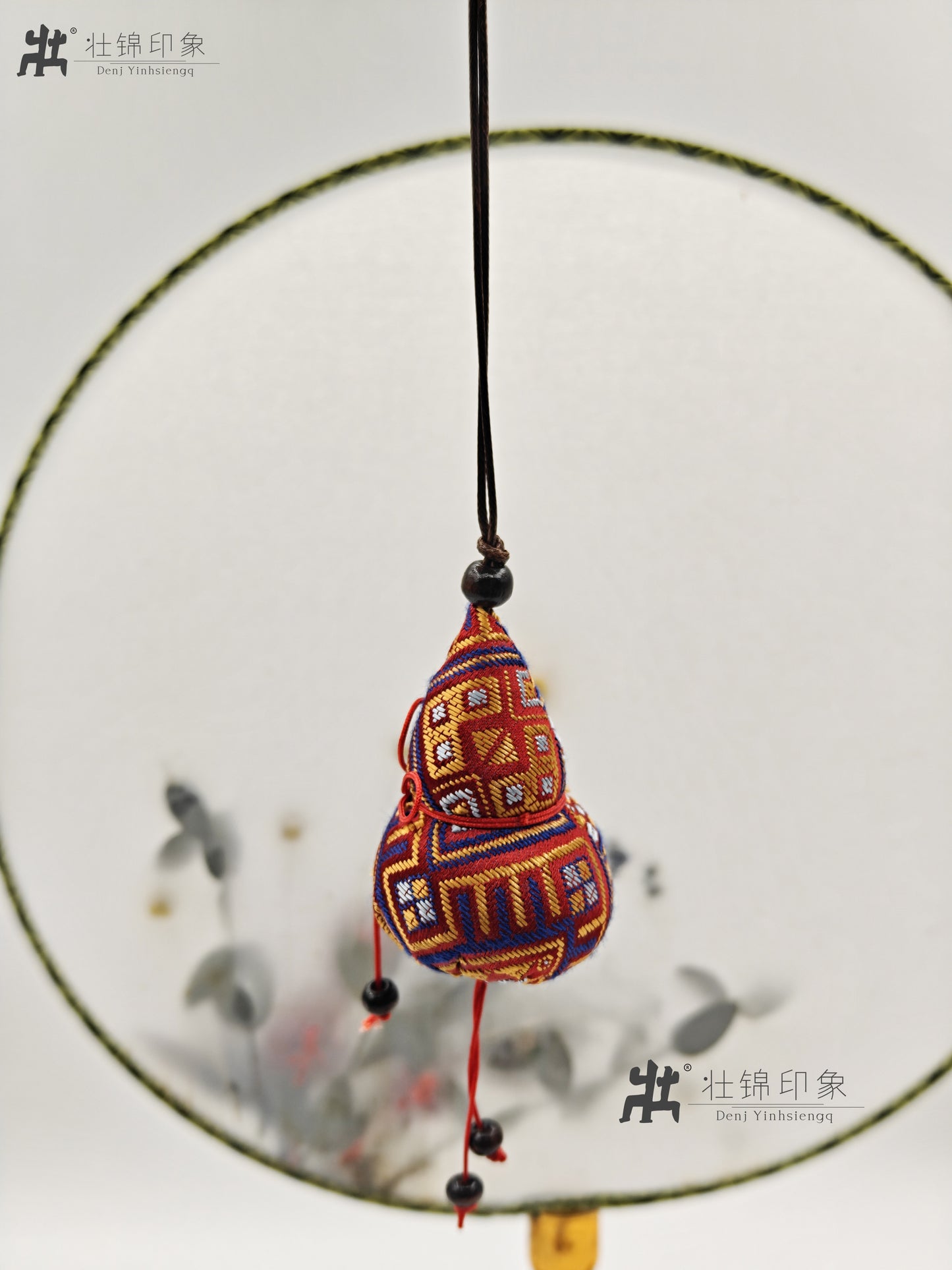 Guangxi Zhuang Brocade Gourd Pendant Mugwort Sachet Handmade Fragrant Bag