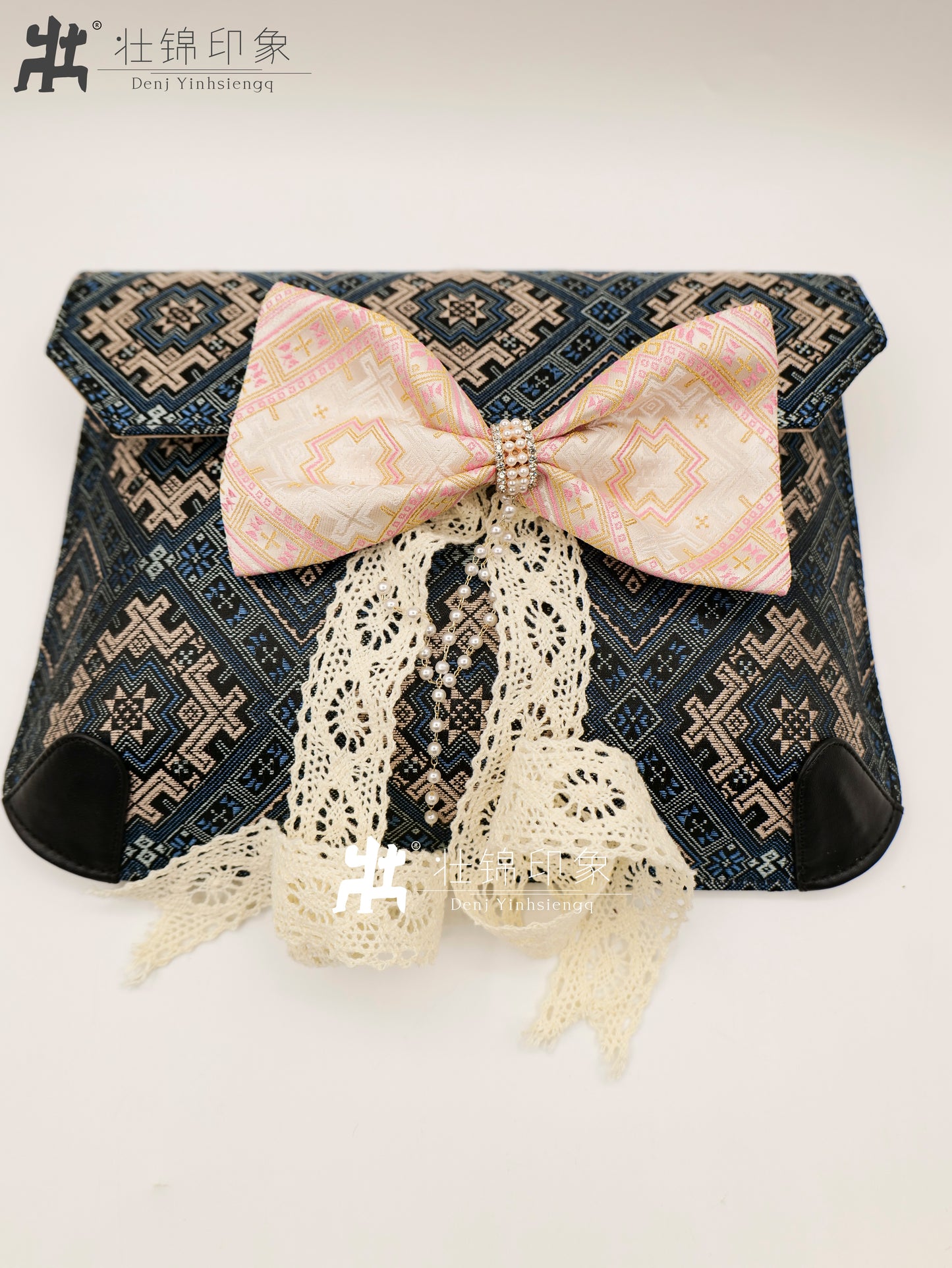 Guangxi Zhuang Brocade Bow Hair Clip Headband