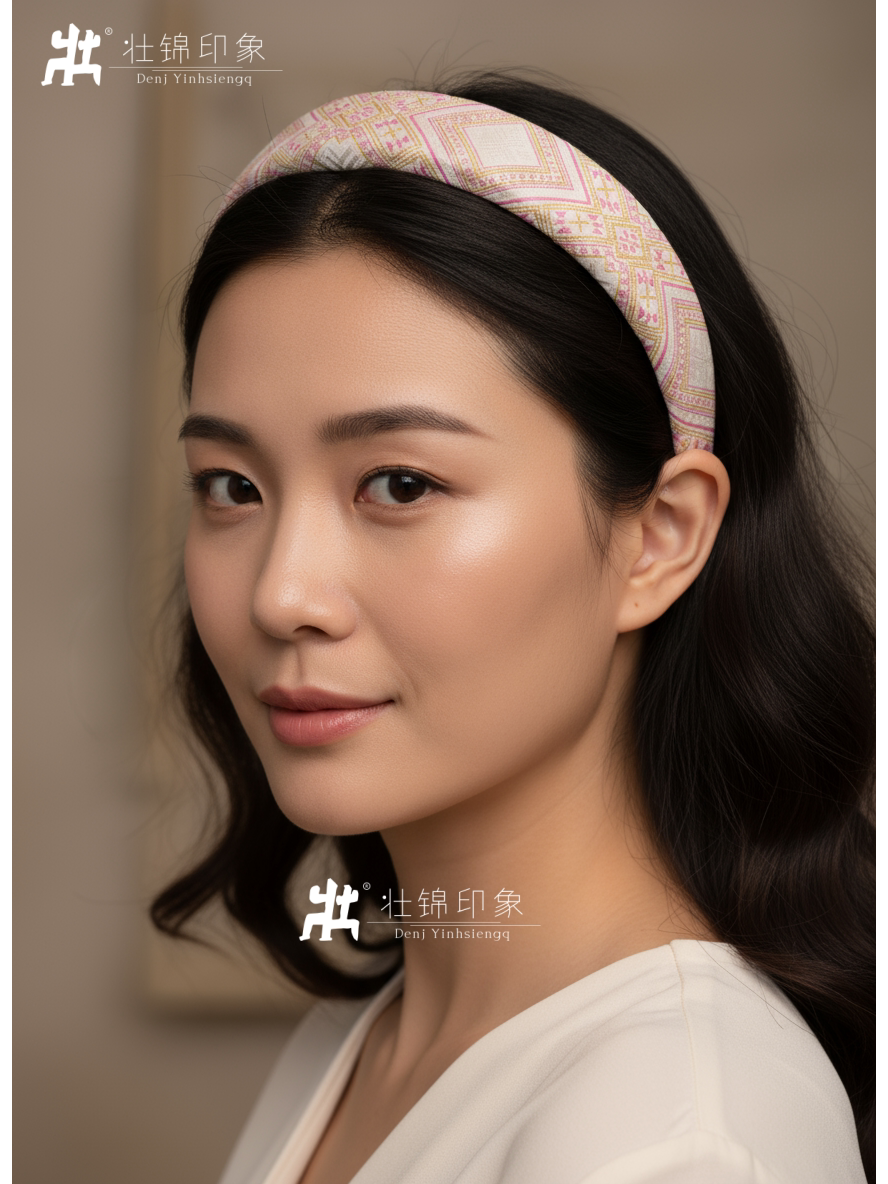 Guangxi Zhuang Brocade High-Crown Sponge Hairband