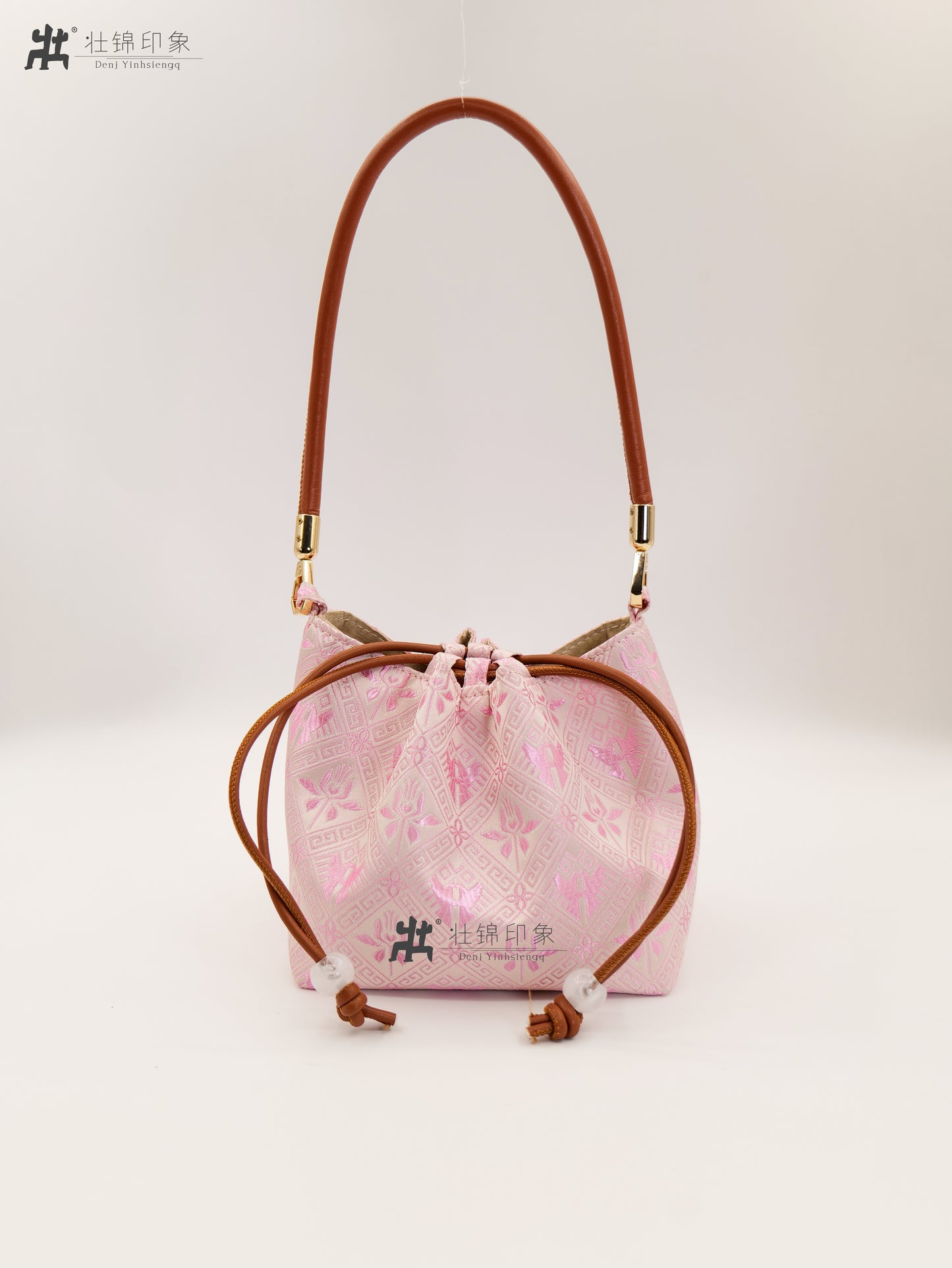 Guangxi Zhuang Brocade Drawstring Handbag and Shoulder Bag