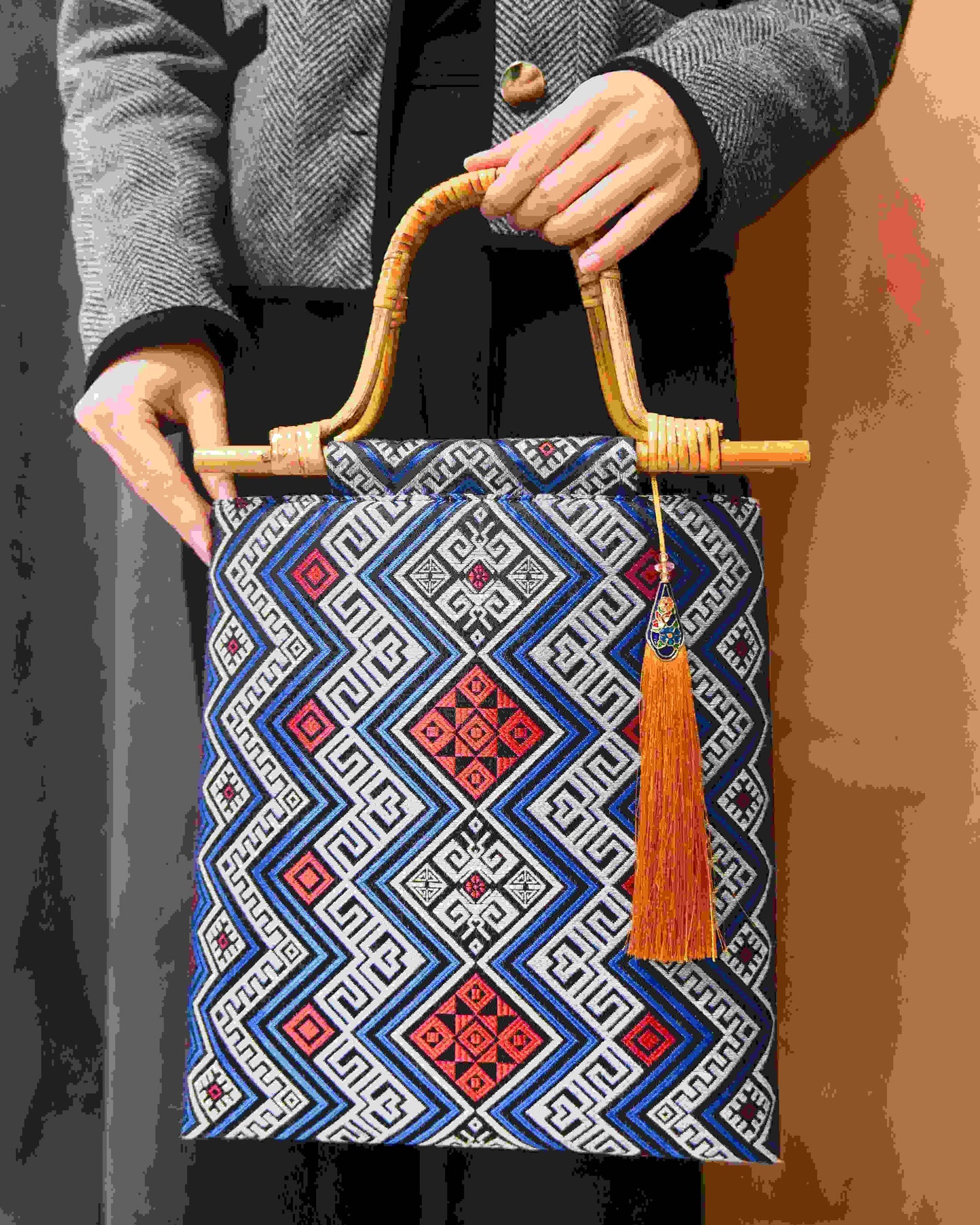 Guangxi Zhuang Brocade Green Vine Chinese-Style Handbag