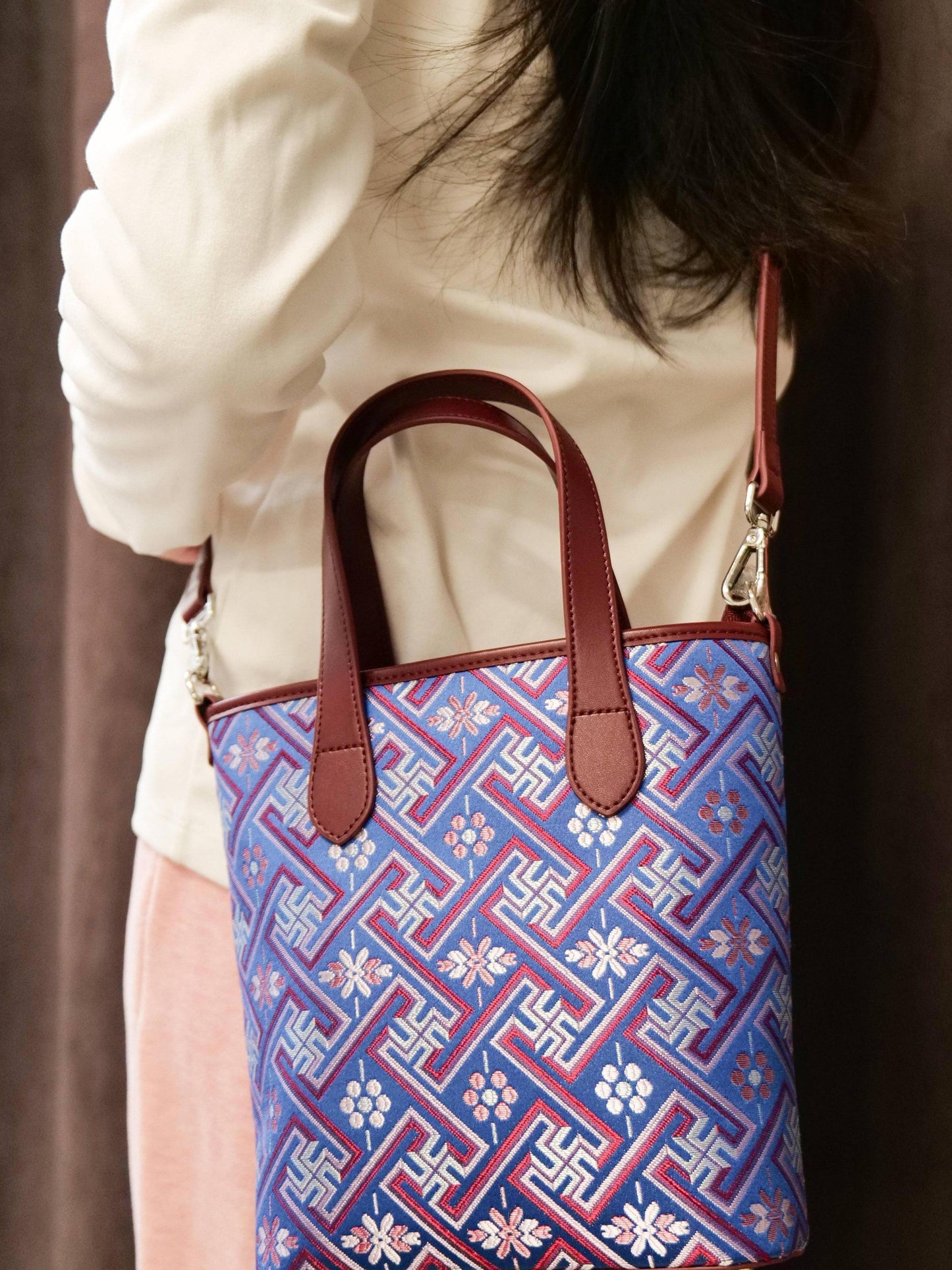 Guangxi Zhuang Brocade Tote Bag Handbag Medium Size