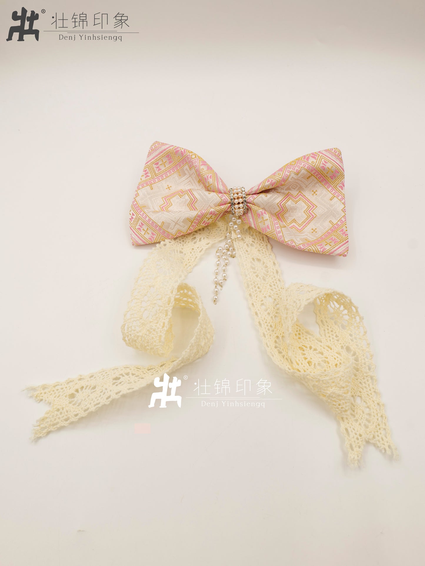 Guangxi Zhuang Brocade Bow Hair Clip Headband