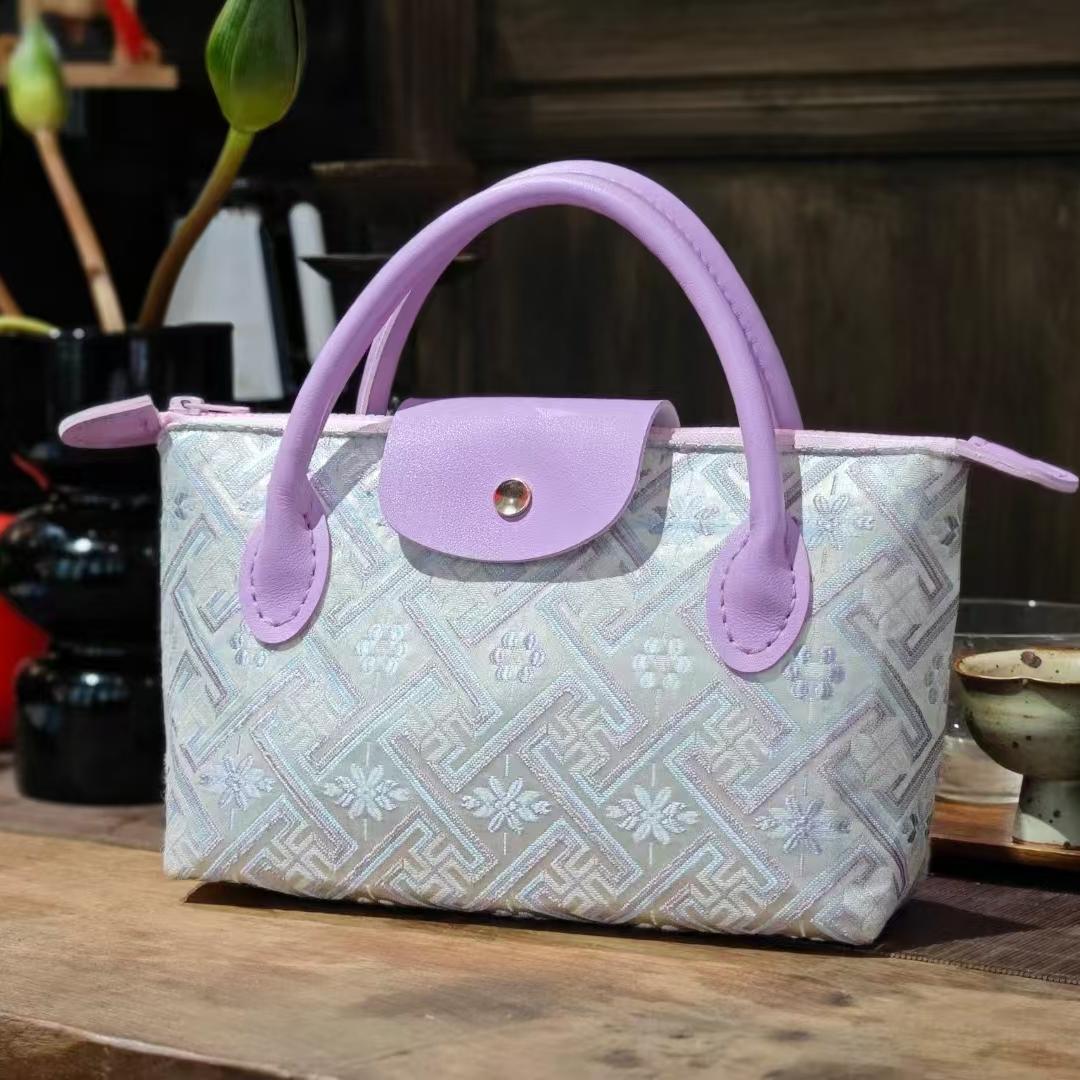 Guangxi Zhuang Brocade Dumpling Clutch Bag and Crossbody Bag