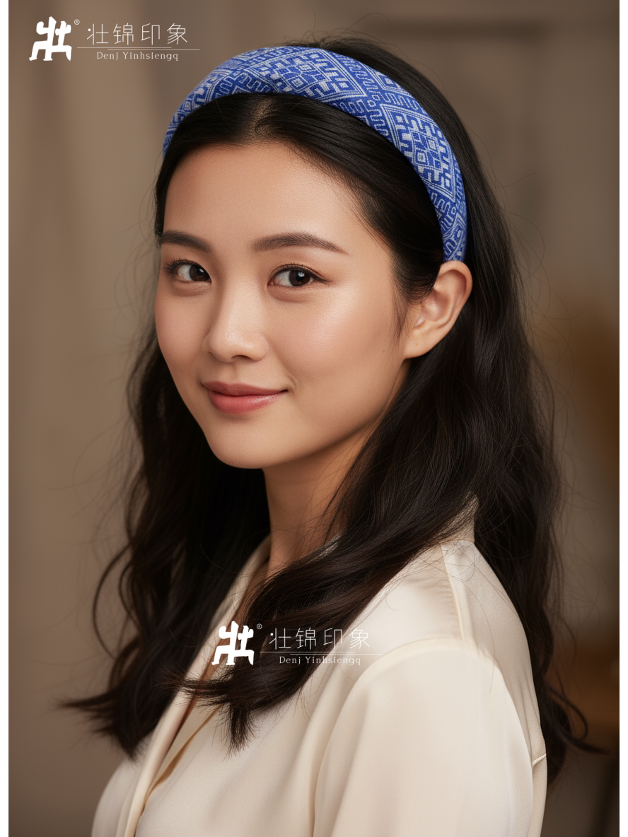 Guangxi Zhuang Brocade High-Crown Sponge Hairband