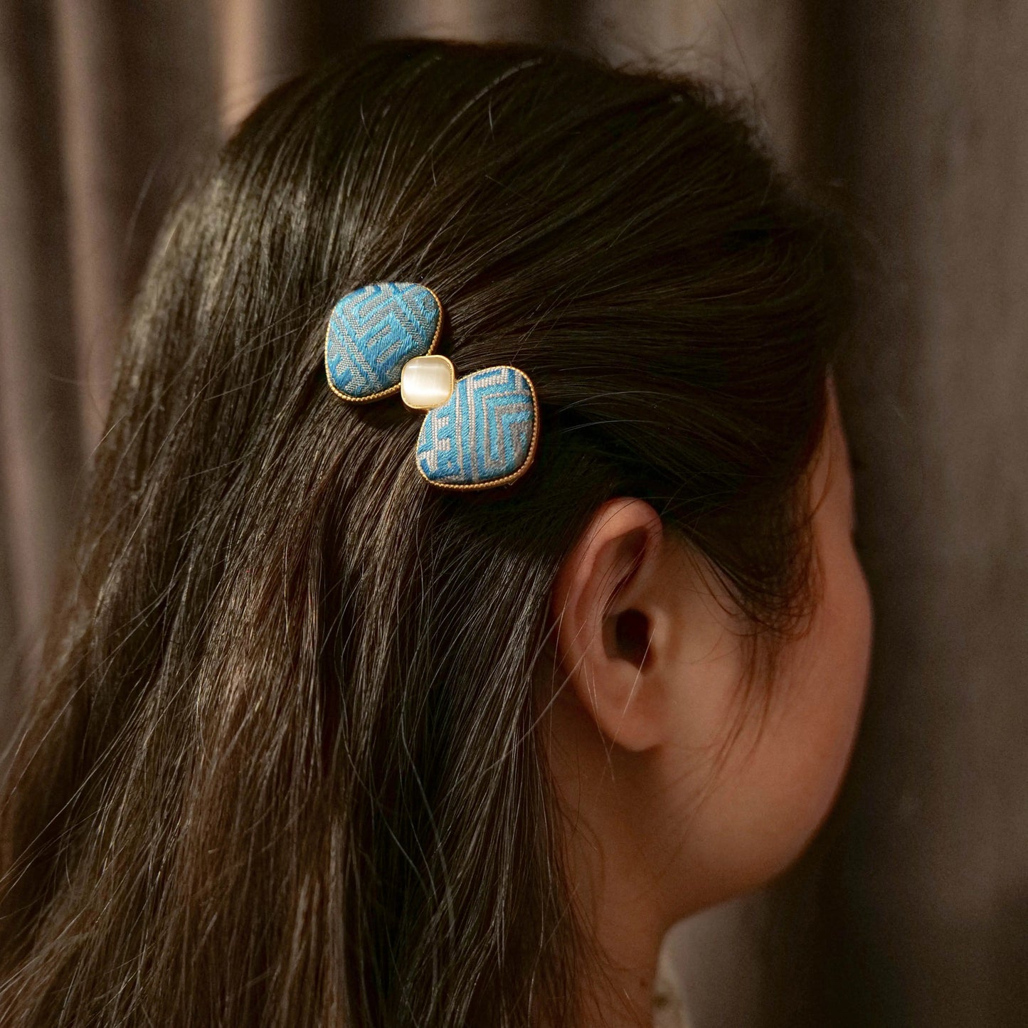 Guangxi Zhuang Brocade Bow Metal Hair Clip