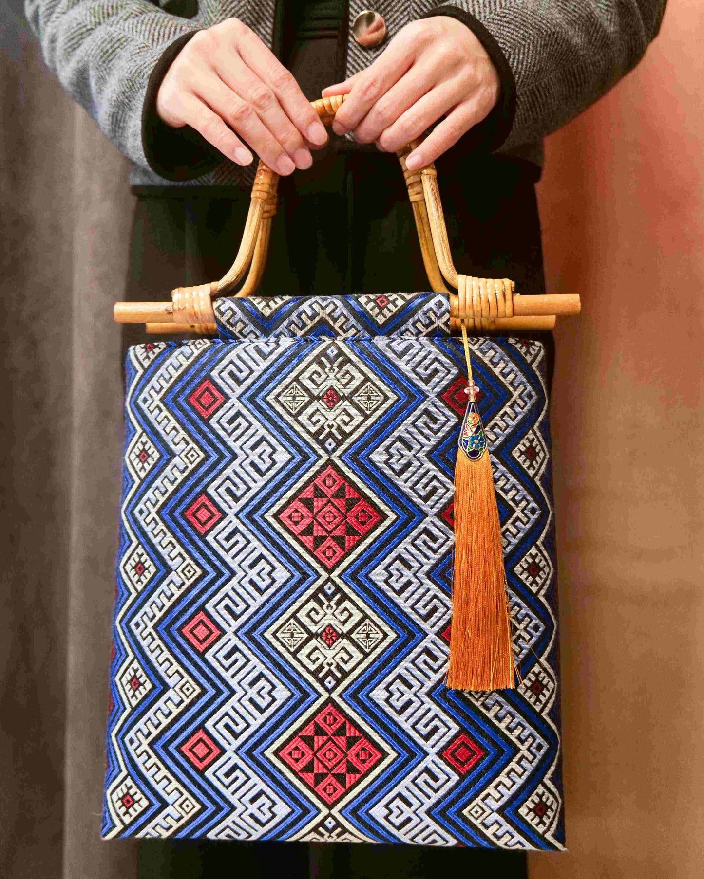 Guangxi Zhuang Brocade Green Vine Chinese-Style Handbag