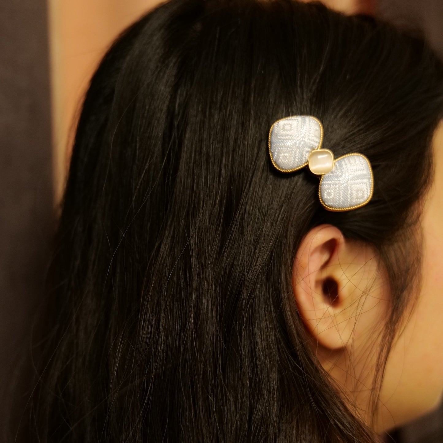 Guangxi Zhuang Brocade Bow Metal Hair Clip