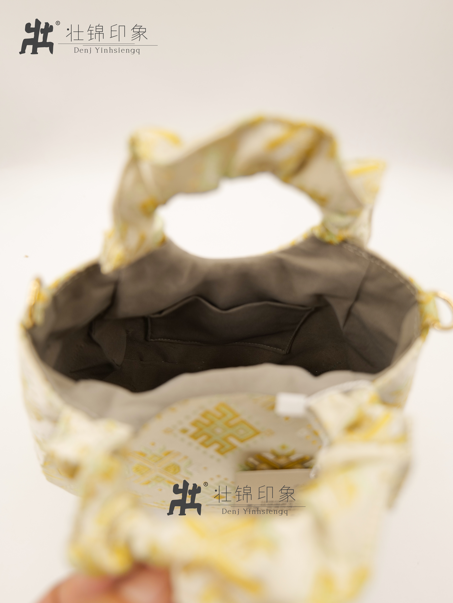 Guangxi Zhuang Brocade Handle Bag, Shoulder Crossbody Bag, Handbag