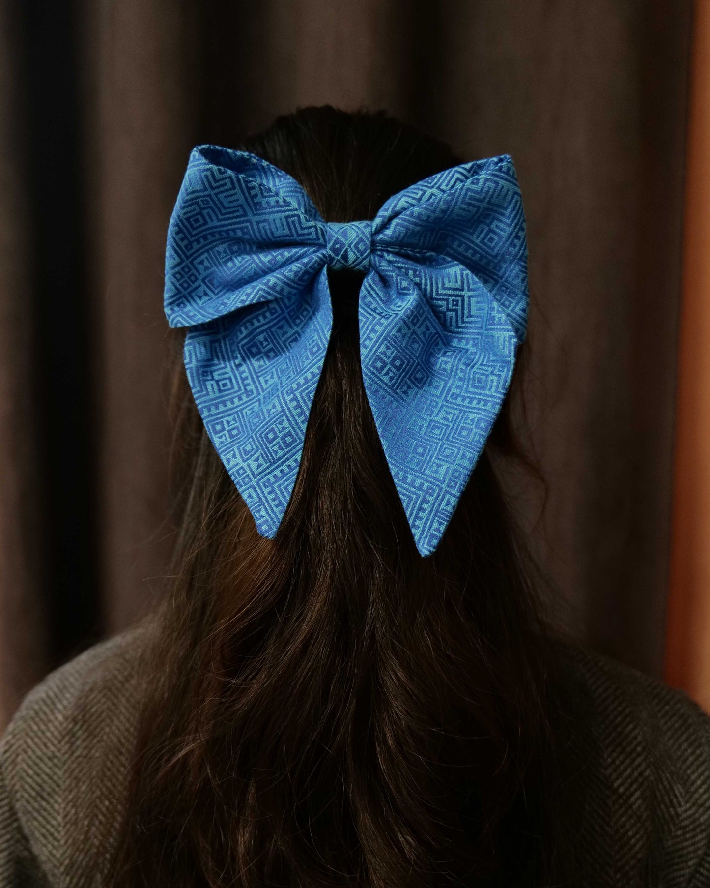 Guangxi Zhuang Brocade 3D Bow Hair Clip with Spring Clip
