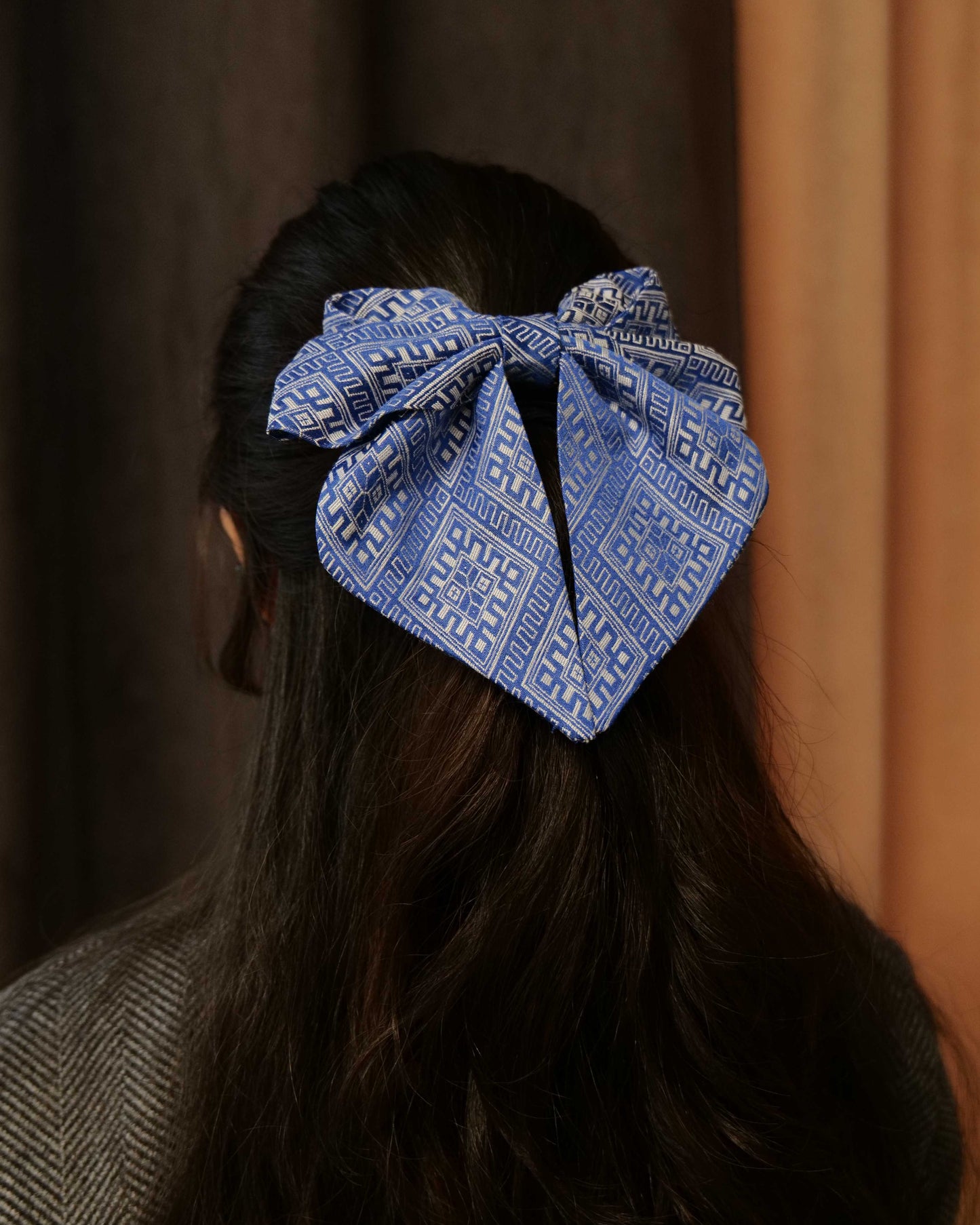 Guangxi Zhuang Brocade 3D Bow Hair Clip with Spring Clip