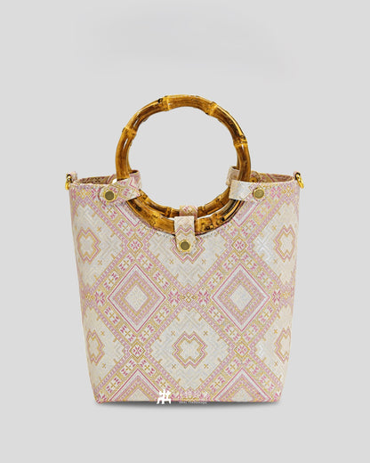 Guangxi Zhuang Brocade Bamboo Hoop Handbag Crossbody Bag