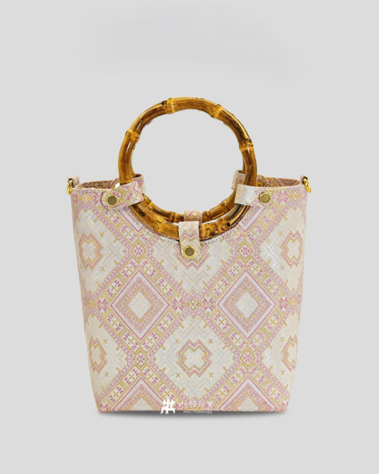Guangxi Zhuang Brocade Bamboo Hoop Handbag Crossbody Bag