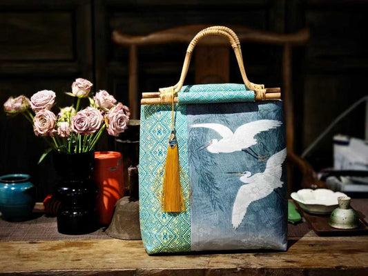 Guangxi Zhuang Brocade Green Vine Chinese-Style Handbag