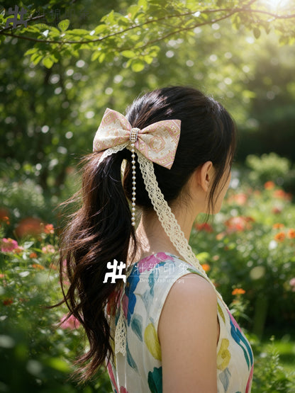 Guangxi Zhuang Brocade Bow Hair Clip Headband