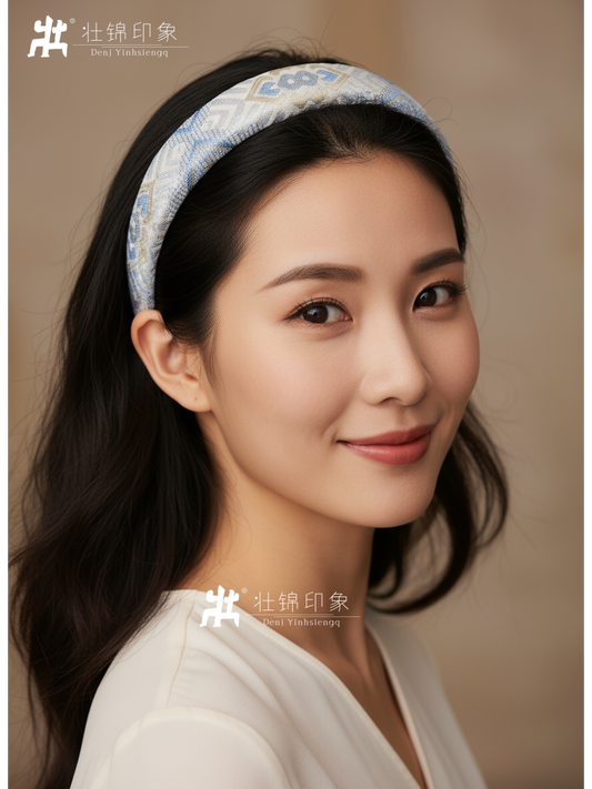 Guangxi Zhuang Brocade High-Crown Sponge Hairband