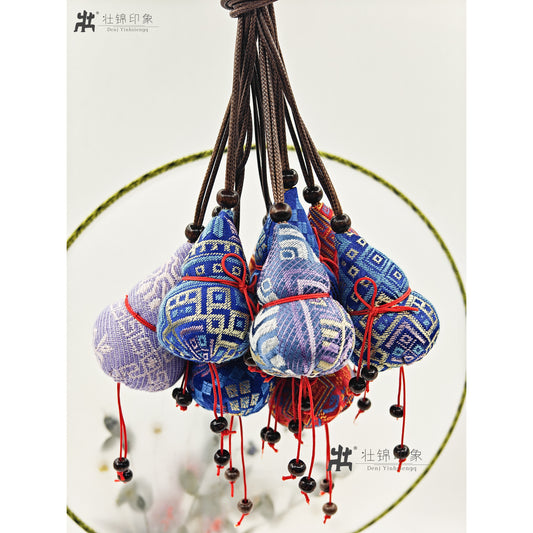 Guangxi Zhuang Brocade Gourd Pendant Mugwort Sachet Handmade Fragrant Bag