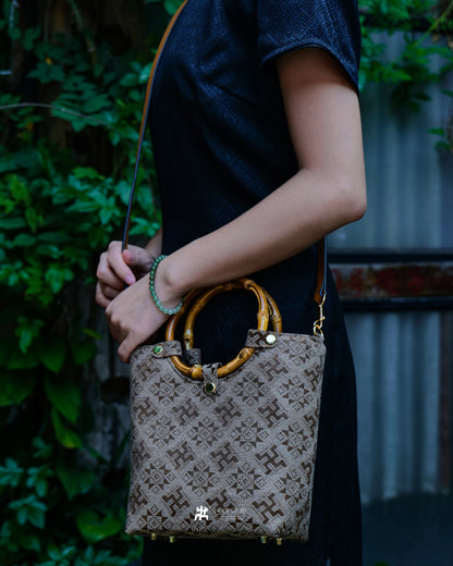 Guangxi Zhuang Brocade Bamboo Hoop Handbag Crossbody Bag