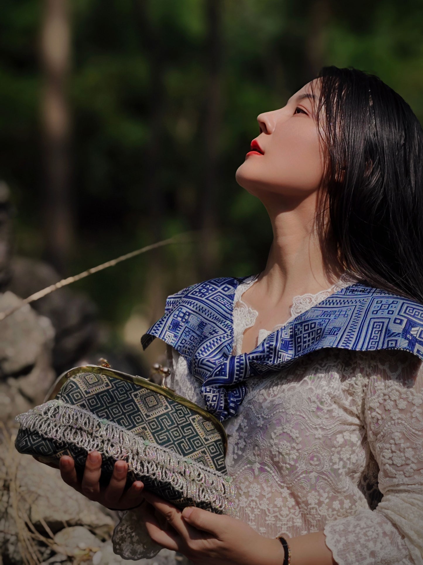 Guangxi Zhuang Brocade Clutch with Coin Purse