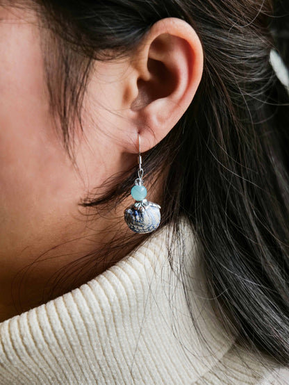 Guangxi Zhuang Brocade Round Ball Earrings