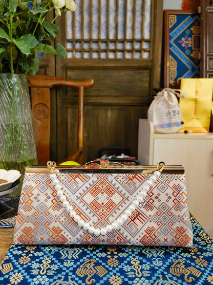 Guangxi Zhuang Brocade Baguette Handbag