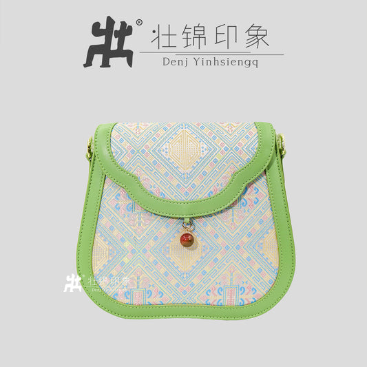 Guangxi Zhuang Brocade Lotus Scented Single-Shoulder Crossbody Bag