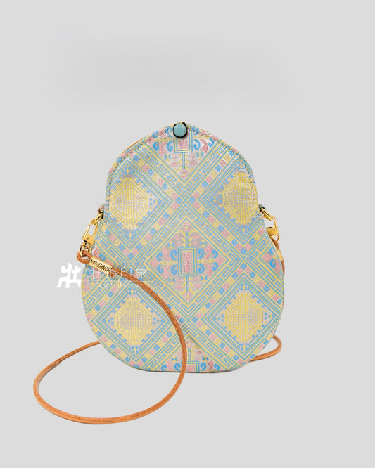 Guangxi Zhuang Brocade Gourd-Shaped Crossbody Bag